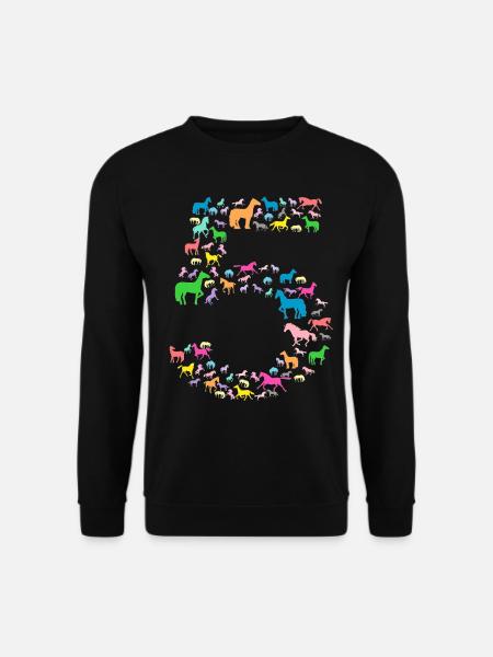 FÜNF JAHRE MIT PFERDEN UND EINHÖRNERN - Unisex Pullover - Schwarz