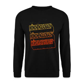 Mönchengladbach Germany City Skyline Font - Unisex Sweatshirt - black - Front - Alina (178cm) & Michal (187cm)