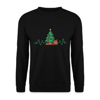 Vacances Heartbeat Noël Arbre de Noël Noël - Sweat-shirt Unisexe - noir - Devant - Alina (178cm) & Michal (187cm)