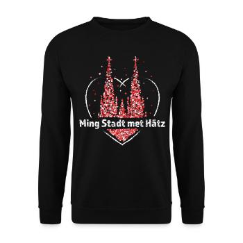 Kölner Karneval Dom Köln Colonia Fasnacht Jeck - Unisex Pullover - Schwarz - Vorne - Alina (178cm) & Michal (187cm)