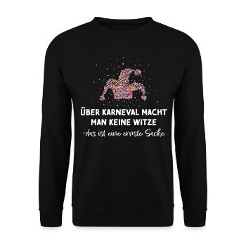 Karneval Narrenkappe Konfetti 5. Jahreszeit Narren - Unisex Pullover - Schwarz - Vorne - Alina (178cm) & Michal (187cm)