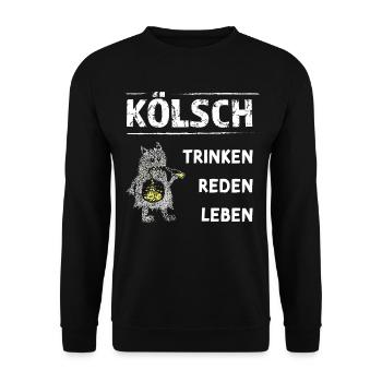 Kölner Karneval Kölsch Kölle Colonia Köln Kölnerin - Unisex Pullover - Schwarz - Vorne - Alina (178cm) & Michal (187cm)