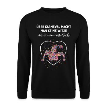 Karneval Fasching Narrenkappe Konfetti Narren Jeck - Unisex Pullover - Schwarz - Vorne - Alina (178cm) & Michal (187cm)