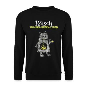 Kölsch Fastelovend Kölner Karneval Kölnerin Kölle - Unisex Pullover - Schwarz - Vorne - Alina (178cm) & Michal (187cm)