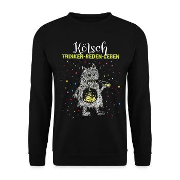 Kölsch Köln Kölle Colonia Karneval Fasching Jecken - Unisex Pullover - Schwarz - Vorne - Alina (178cm) & Michal (187cm)
