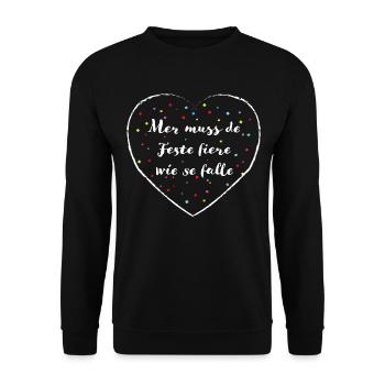 Konfetti Kölsch Karneval Fasching Kölner Kölnerin - Unisex Pullover - Schwarz - Vorne - Alina (178cm) & Michal (187cm)