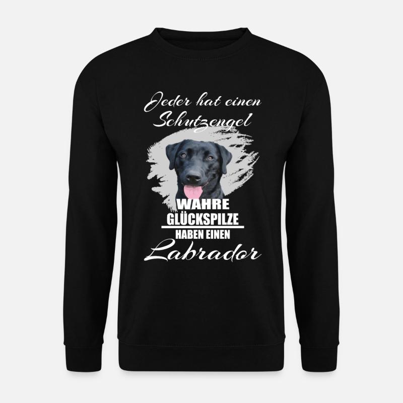 Schwarzer Labrador Schutzengel Spruch - Unisex Pullover - Schwarz