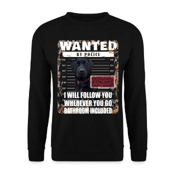 Motif amusant Black Labrador WANTED - Sweat-shirt Unisexe - noir - Devant - Alina (178cm) & Michal (187cm)