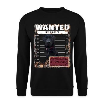 Motif amusant Black Labrador WANTED - Sweat-shirt Unisexe - noir - Devant - Alina (178cm) & Michal (187cm)