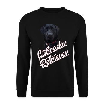 Schwarzer Labrador Retriever Zeichnung Polygon - Unisex Pullover - Schwarz - Vorne - Alina (178cm) & Michal (187cm)