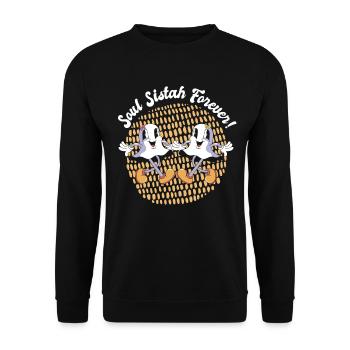Halloween Soul Sistah Ghost Spirit Cute Spooky - Unisex Sweatshirt - black - Front - Alina (178cm) & Michal (187cm)