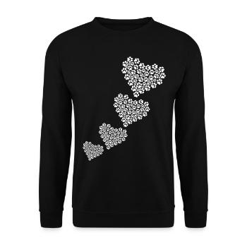Dog Paw Heart Dog Lover Dog Owner Baby Dog Paws - Unisex Pullover - Schwarz - Vorne - Alina (178cm) & Michal (187cm)