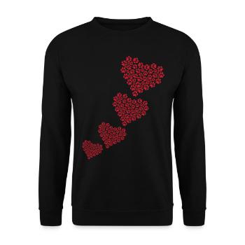 Dog Paw Hearts Dog Lover Dog Owner - Baby Dog Paws - Unisex Pullover - Schwarz - Vorne - Alina (178cm) & Michal (187cm)