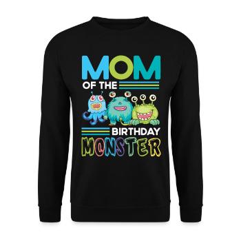 Mother of the birthday monster Family siblings - Unisex Sweatshirt - black - Front - Alina (178cm) & Michal (187cm)