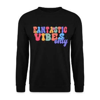 Fantastic Vibes Nur Florist Botanical Flower - Unisex Pullover - Schwarz - Vorne - Alina (178cm) & Michal (187cm)
