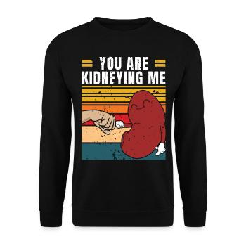 Are You Kidding Me | Funny gift | Jollier - Unisex Sweatshirt - black - Front - Alina (178cm) & Michal (187cm)