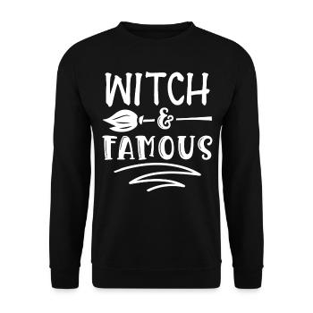 Hexe & Berühmtheit | Lustiges Halloween-Kostüm | - Unisex Pullover - Schwarz - Vorne - Alina (178cm) & Michal (187cm)