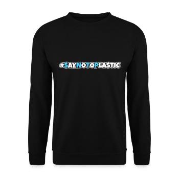 Dites non au plastique Protection de l’environnement Sauvez les océans - Sweat-shirt Unisexe - noir - Devant - Alina (178cm) & Michal (187cm)