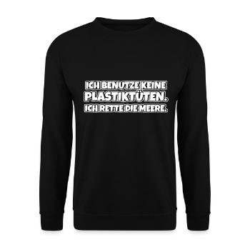 Keep The Sea Plastic Free Umweltschutz Meer retten - Unisex Pullover - Schwarz - Vorne - Alina (178cm) & Michal (187cm)