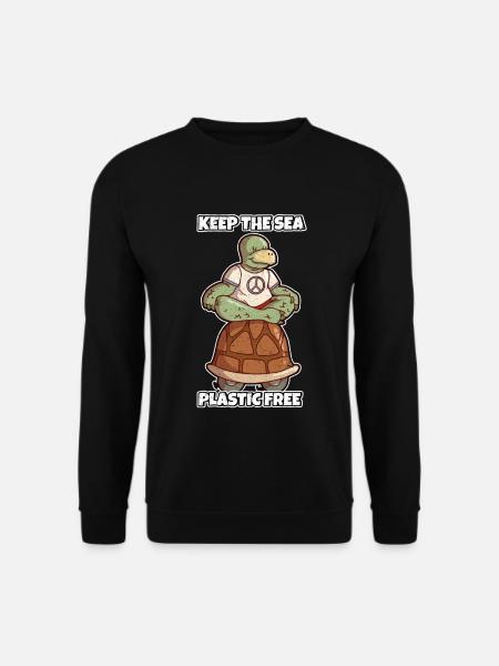 Keep The Sea Plastic Free Umweltschutz Meer retten - Unisex Pullover - Schwarz