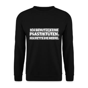 Keep The Sea Plastic Free Umweltschutz Meer retten - Unisex Pullover - Schwarz - Vorne - Alina (178cm) & Michal (187cm)