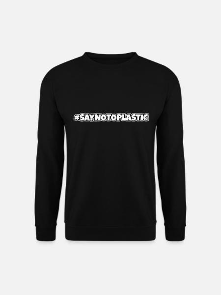 Say No To Plastic Umweltschutz Rettet die Meere - Unisex Pullover - Schwarz