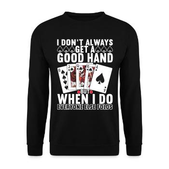 Poker Joueur de poker Casino - Sweat-shirt Unisexe - noir - Devant - Alina (178cm) & Michal (187cm)