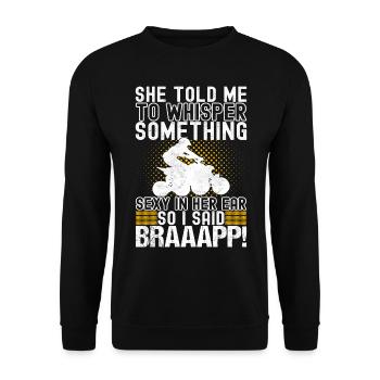 Quad Bike Quad Rider - Unisex Sweatshirt - black - Front - Alina (178cm) & Michal (187cm)