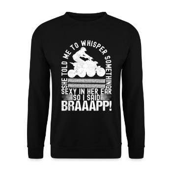 Quad Bike Quad Rider - Unisex Sweatshirt - black - Front - Alina (178cm) & Michal (187cm)