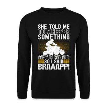 Quad Bike Quad Rider - Unisex Sweatshirt - black - Front - Alina (178cm) & Michal (187cm)