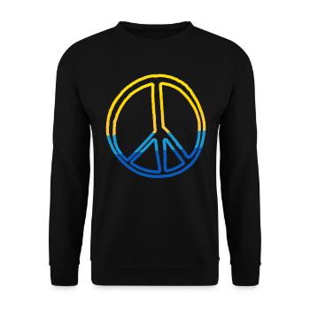 Soutenez l’Ukraine, la paix et non la guerre - Sweat-shirt Unisexe - noir - Devant - Alina (178cm) & Michal (187cm)