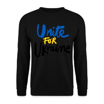 Stand with Ukraine Peace No War - Unisex Pullover - Schwarz - Vorne - Alina (178cm) & Michal (187cm)