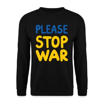 Stand with Ukraine Peace No War - Unisex Pullover - Schwarz - Vorne - Alina (178cm) & Michal (187cm)