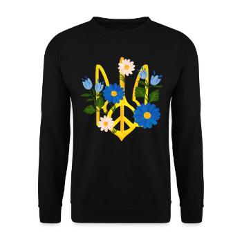 Soutenez l’Ukraine, la paix et non la guerre - Sweat-shirt Unisexe - noir - Devant - Alina (178cm) & Michal (187cm)