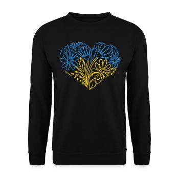 Stand with Ukraine Peace No War - Unisex Pullover - Schwarz - Vorne - Alina (178cm) & Michal (187cm)