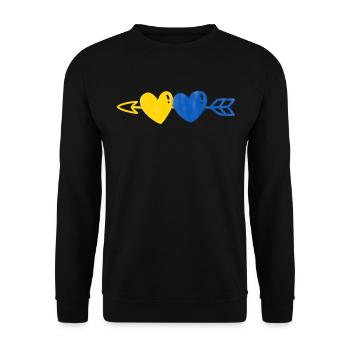 Soutenez l’Ukraine, la paix et non la guerre - Sweat-shirt Unisexe - noir - Devant - Alina (178cm) & Michal (187cm)