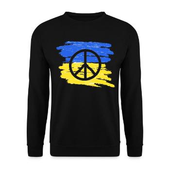 Soutenez l’Ukraine, la paix et non la guerre - Sweat-shirt Unisexe - noir - Devant - Alina (178cm) & Michal (187cm)