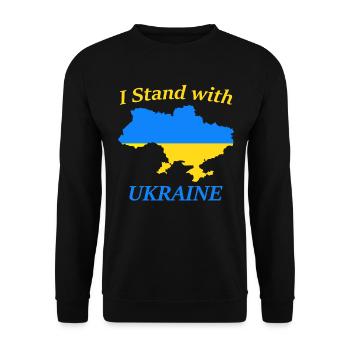 Soutenez l’Ukraine, la paix et non la guerre - Sweat-shirt Unisexe - noir - Devant - Alina (178cm) & Michal (187cm)