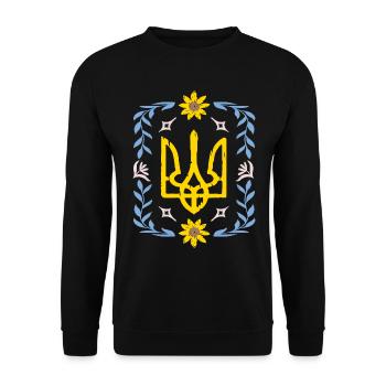 Soutenez l’Ukraine, la paix et non la guerre - Sweat-shirt Unisexe - noir - Devant - Alina (178cm) & Michal (187cm)