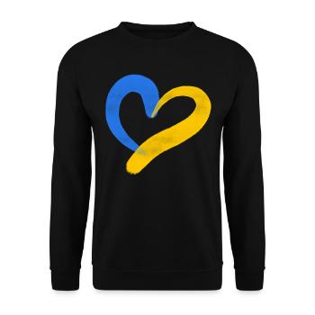 Soutenez l’Ukraine, la paix et non la guerre - Sweat-shirt Unisexe - noir - Devant - Alina (178cm) & Michal (187cm)