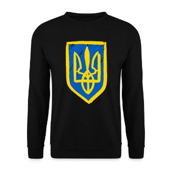 Stand with Ukraine Peace No War - Unisex Pullover - Schwarz - Vorne - Alina (178cm) & Michal (187cm)