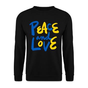 Soutenez l’Ukraine, la paix et non la guerre - Sweat-shirt Unisexe - noir - Devant - Alina (178cm) & Michal (187cm)