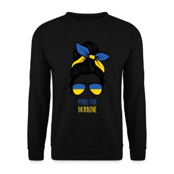 Soutenez l’Ukraine, la paix et non la guerre - Sweat-shirt Unisexe - noir - Devant - Alina (178cm) & Michal (187cm)