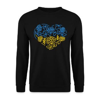 Soutenez l’Ukraine, la paix et non la guerre - Sweat-shirt Unisexe - noir - Devant - Alina (178cm) & Michal (187cm)