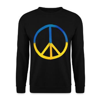 Soutenez l’Ukraine, la paix et non la guerre - Sweat-shirt Unisexe - noir - Devant - Alina (178cm) & Michal (187cm)
