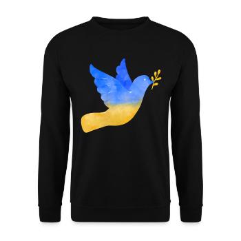 Soutenez l’Ukraine, la paix et non la guerre - Sweat-shirt Unisexe - noir - Devant - Alina (178cm) & Michal (187cm)