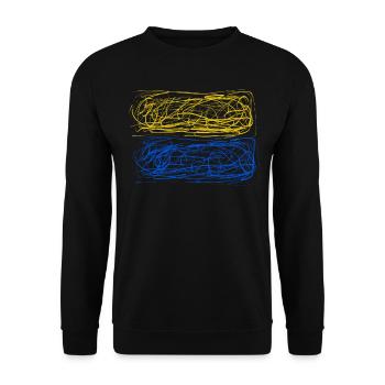 Soutenez l’Ukraine, la paix et non la guerre - Sweat-shirt Unisexe - noir - Devant - Alina (178cm) & Michal (187cm)