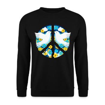 Soutenez l’Ukraine, la paix et non la guerre - Sweat-shirt Unisexe - noir - Devant - Alina (178cm) & Michal (187cm)