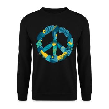 Soutenez l’Ukraine, la paix et non la guerre - Sweat-shirt Unisexe - noir - Devant - Alina (178cm) & Michal (187cm)