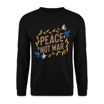 Stand with Ukraine Peace No War - Unisex Pullover - Schwarz - Vorne - Alina (178cm) & Michal (187cm)